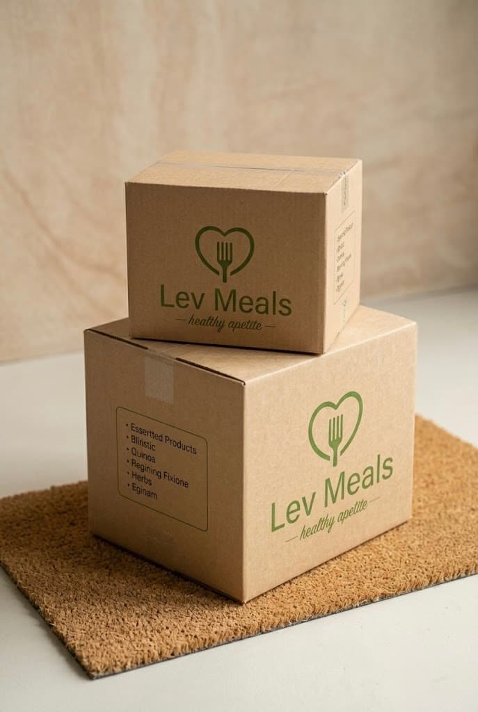 Lev Meals branded grocery boxes delivered to the door